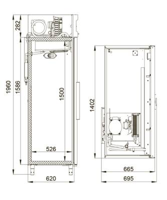 Холодильный шкаф Polair CM110-G (ШХ-1,0 нерж.)